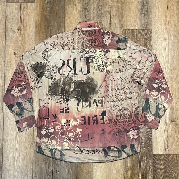 Tommy Bahama Indigo Palms Mens All Over Print Long Sleeve Button Down Shirt XL - Picture 4 of 7